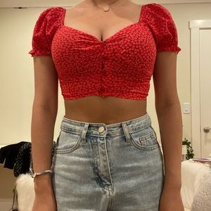 Red princess polly crop top